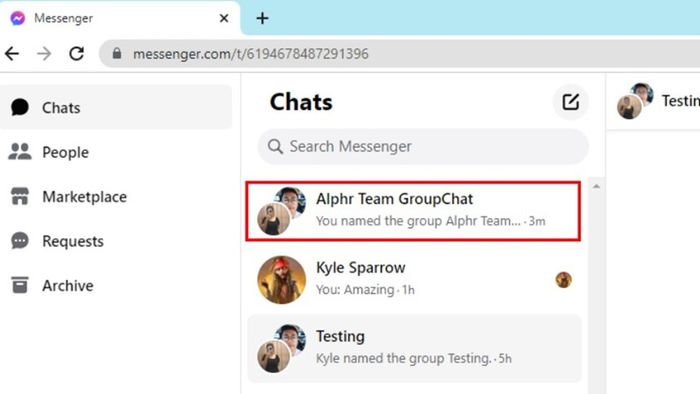 Cách xóa toàn bộ tin nhắn trong nhóm Messenger từ máy tính.
