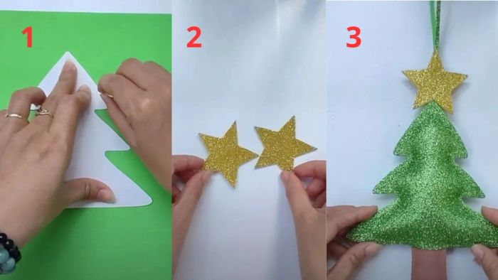 Cách làm cây thông Noel bằng bìa carton