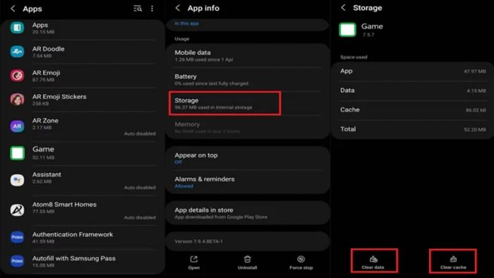 Cách xóa dữ liệu game trên Android bằng cách xóa bộ nhớ đệm ứng dụng