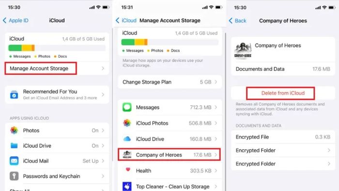 Cách xóa dữ liệu game trên iOS khỏi iCloud