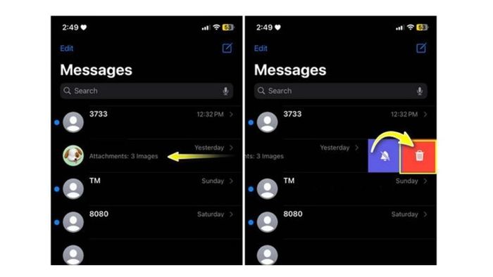 Xóa tin nhắn thủ công trên iPhone