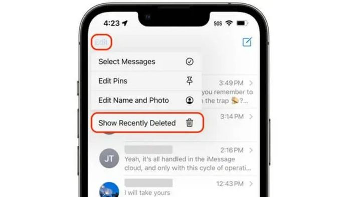 Hướng dẫn xóa tin nhắn iPhone đã bị xóa gần đây