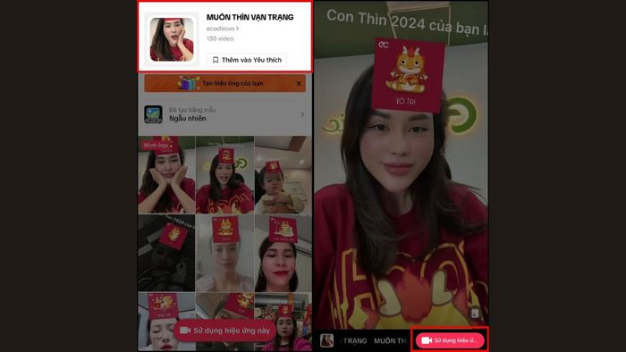 Filter Tết Muôn Thìn Vạn Trạng của TikTok