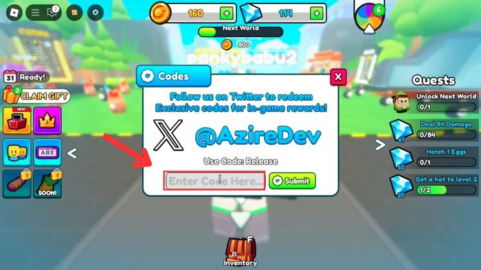 Hướng dẫn cách nhập mã code Bomb Simulator X - bước 2