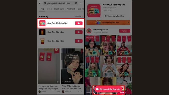 Filter Gieo Quẻ Tết Bừng Sắc trên TikTok