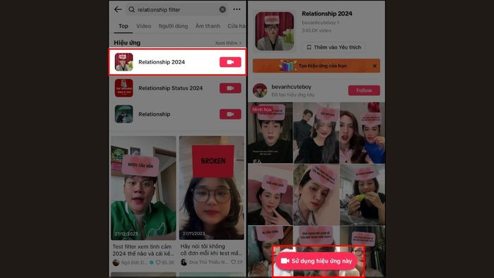 Filter TikTok Relationship 2024