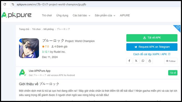 Cách tải BLUE LOCK Project: World Champion trên Android