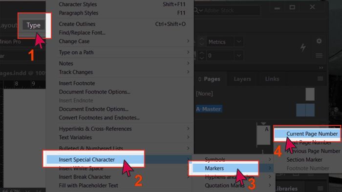 Hướng dẫn đánh số trang tự động trong InDesign bước 4