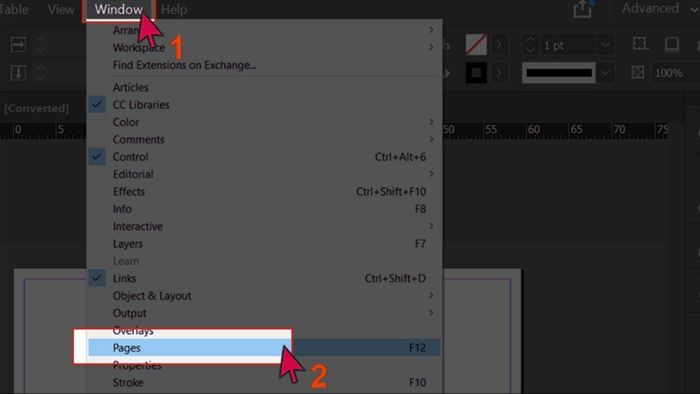 Hướng dẫn đánh số trang tự động trong InDesign bước 1