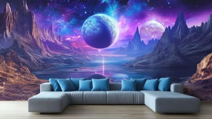 Mẫu tranh vẽ 3D trên tường đầy nghệ thuật và sinh động