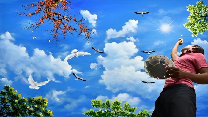 Mẫu tranh vẽ 3D trên trần nhà nổi bật