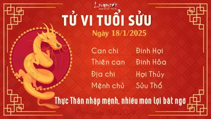 Tử vi hàng ngày 18/1/2025 - Tuổi Sửu