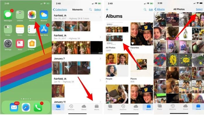 Hướng dẫn xóa toàn bộ ảnh trên iPhone