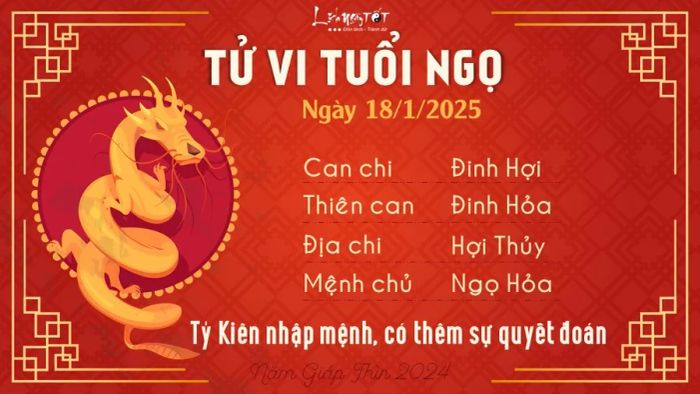Tử vi hàng ngày 18/1/2025 - Ngọ