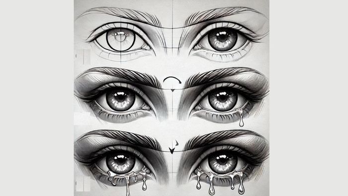 Cách vẽ đôi mắt đang rơi lệ thể hiện nỗi đau