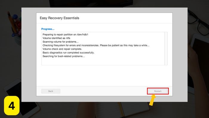 cách khắc phục lỗi a disk read error occurred - Sử dụng phần mềm Easy Recovery Essentials, thực hiện theo bước 4