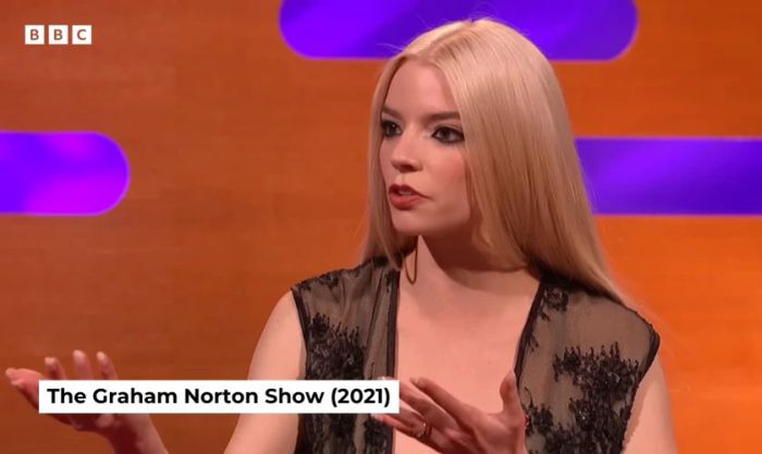 Anya Taylor-Joy xuất hiện trong The Graham Norton Show (2021)