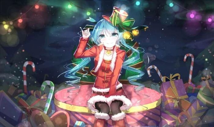 Ảnh chibi Giáng sinh rực rỡ cho màn hình máy tính