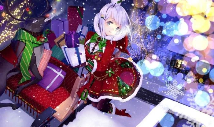 Ảnh anime nữ Giáng sinh tuyệt đẹp