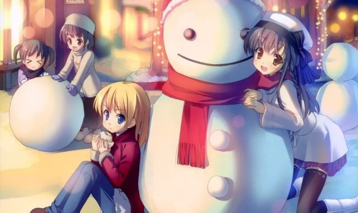 Ảnh anime nữ Giáng Sinh và tình bạn thân thiết