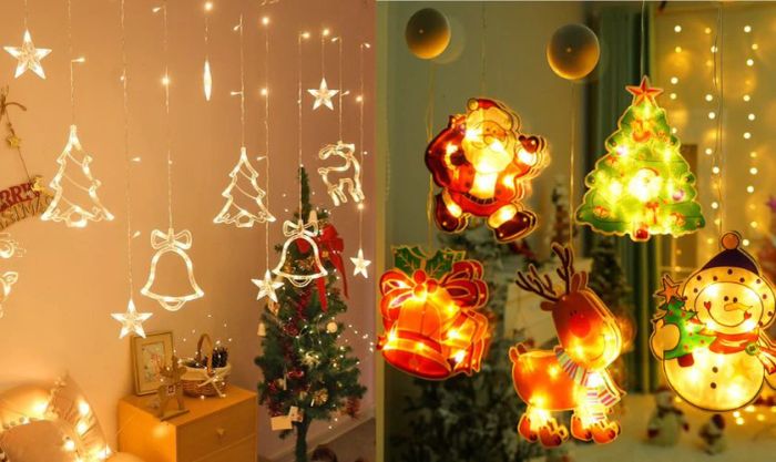 Trang trí tường với dây treo tạo hình độc đáo là một cách tuyệt vời để làm cho không gian Giáng Sinh thêm phần thú vị.