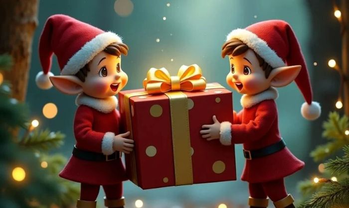 Linh tinh Giáng sinh với bộ đồ đỏ rực rỡ