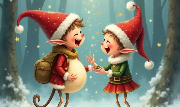 Linh tinh Giáng sinh vui vẻ cười dưới làn tuyết rơi