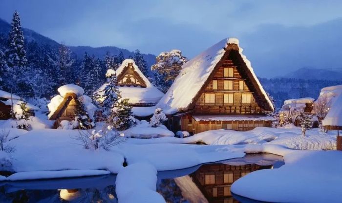 Hình ảnh ngôi nhà vào đêm Noel lung linh ánh đèn tuyệt đẹp