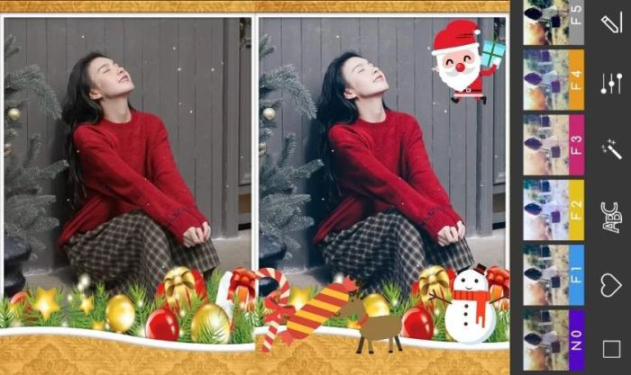 Sticker Noel đa dạng trên ứng dụng chỉnh ảnh Giáng sinh