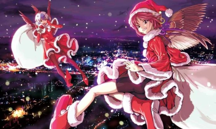 Ảnh anime nữ Giáng sinh với Sakura