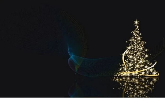 Hình ảnh cây thông Noel rực rỡ ánh đèn lung linh