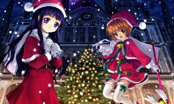 Ảnh anime nữ Giáng sinh Thủ lĩnh thẻ bài đầy phong cách