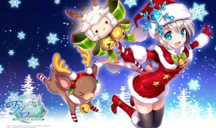 Ảnh anime nữ Giáng sinh theo phong cách hoạt hình