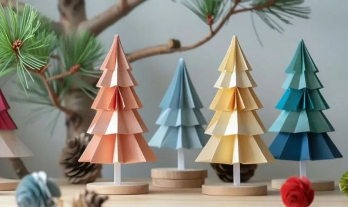 Hình ảnh cây thông Noel độc đáo và đẹp mắt làm từ giấy