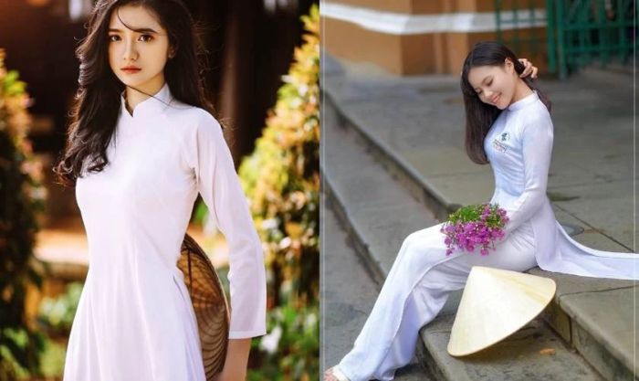Cách tạo dáng áo dài với nón lá