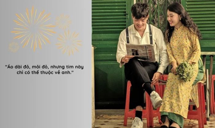 STT đăng ảnh áo dài Tết thả thính ngọt ngào nhất