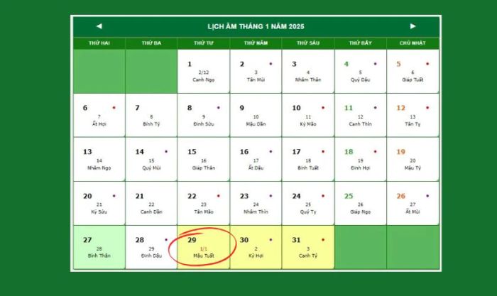 Tết Dương lịch 2025 tương ứng với ngày nào theo Âm lịch?