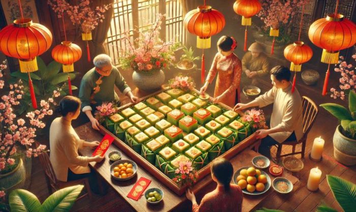 Ý nghĩa của việc trang trí mâm bánh chưng trong dịp Tết