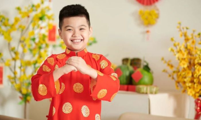Caption đăng ảnh Tết với bé siêu chất