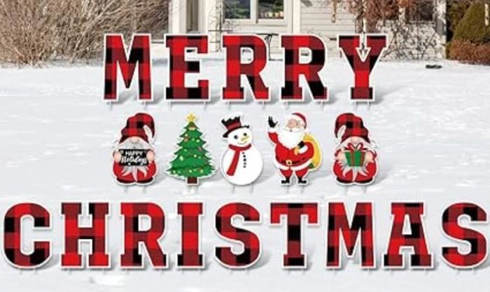 Mẫu trang trí chữ Merry Christmas nổi bật, cuốn hút ánh nhìn