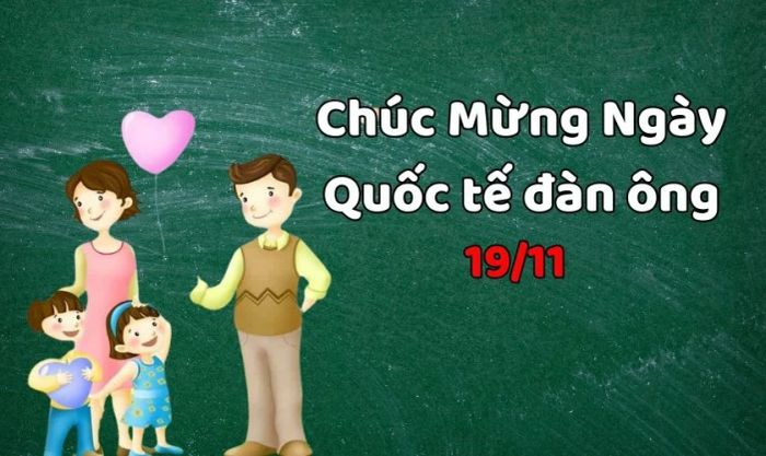 Trang trí bảng với hình ảnh người cha trong gia đình nhân dịp ngày 19/11