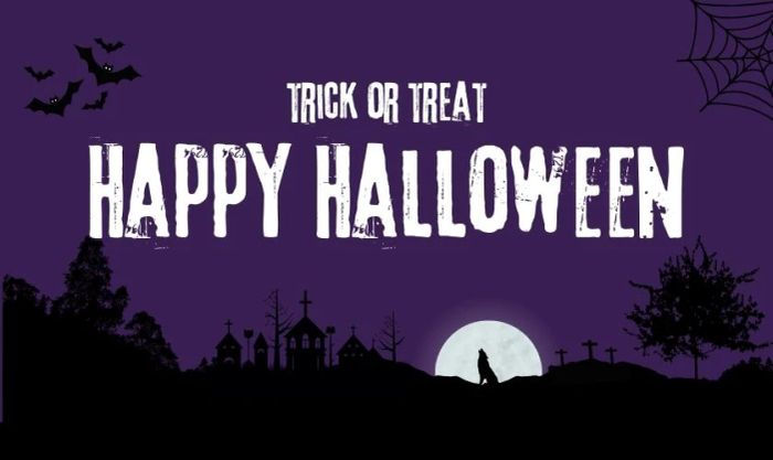 Background Halloween màu tím đầy ấn tượng, nổi bật