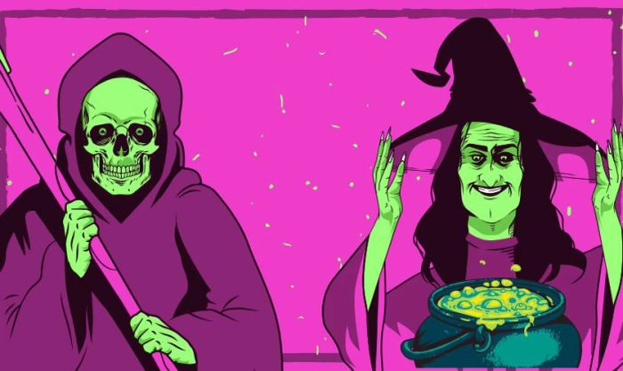 Banner Halloween với gam màu sắc rực rỡ và nổi bật