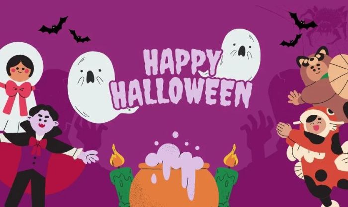 Background Halloween dễ thương cho trẻ em