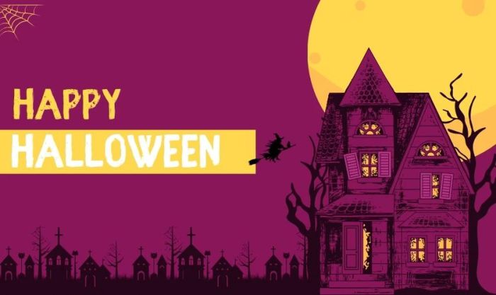 Background Halloween màu tím đẹp mắt, thu hút