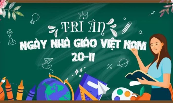 Phấn và bảng phấn là hai hình ảnh đặc trưng thường xuất hiện trong các logo ngày Nhà giáo Việt Nam 20/11.