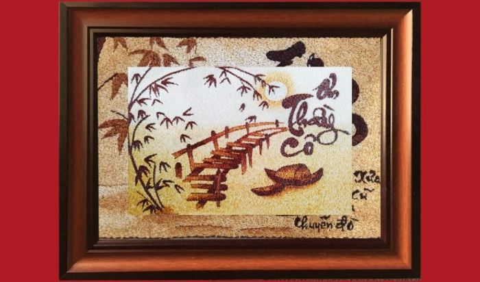 Tranh thư pháp làm từ gạo, món quà ấn tượng dành tặng thầy cô