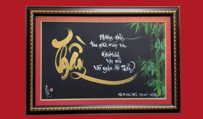 Tranh thư pháp tặng thầy nhân dịp 20/11