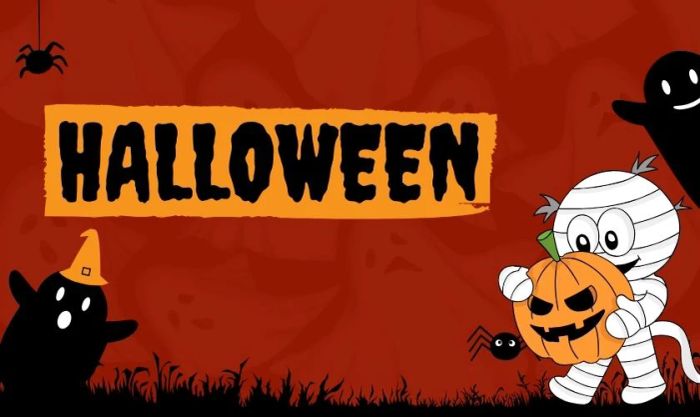 Background Halloween màu đỏ lộng lẫy, bắt mắt