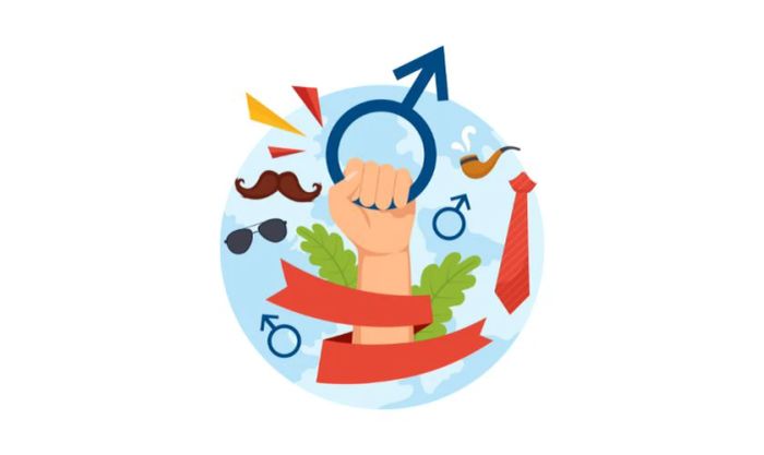 Logo Ngày Quốc tế Đàn ông mạnh mẽ và ấn tượng